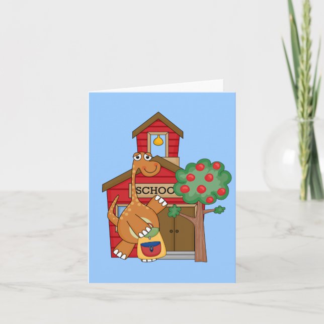 Carte Dinosaure à l'école t-shirts et cadeaux (Devant)