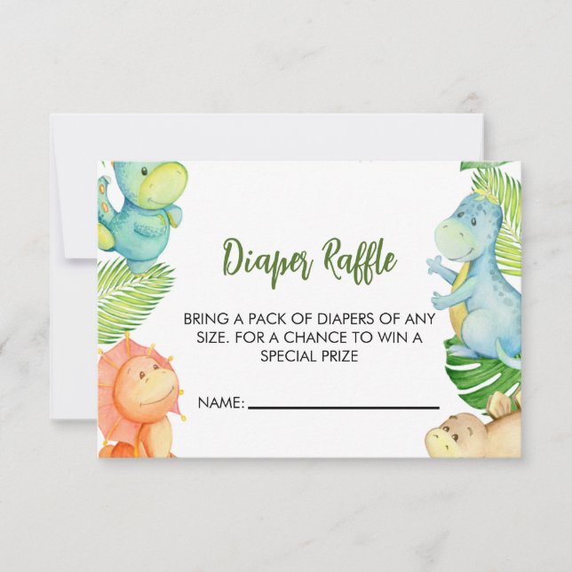 Carte Dinosaure Baby shower Dinosaure Raffle (Devant)