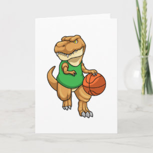 Carte Dinosaure dans Sports avec basket-ball