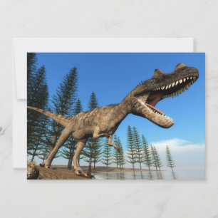Carte Dinosaure de Ceratosaurus sur le rivage - rendu 3D