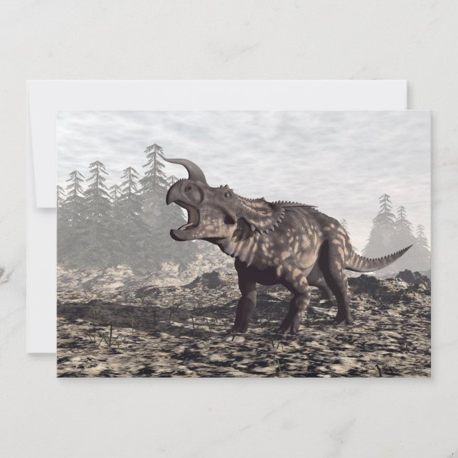 Carte dinosaure Einiosaurus - rendu 3D (Devant)