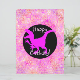 Carte Dinosaure Rose Cachez Un Joyeux Anniversaire !