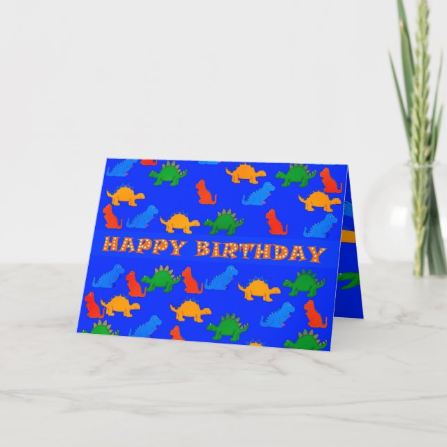 Carte Dinosaures du joyeux anniversaire du garçon de (Devant)
