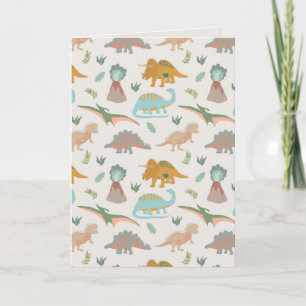 Carte Dinosaures Enfants Motif De Dinosaure Boho Dessiné