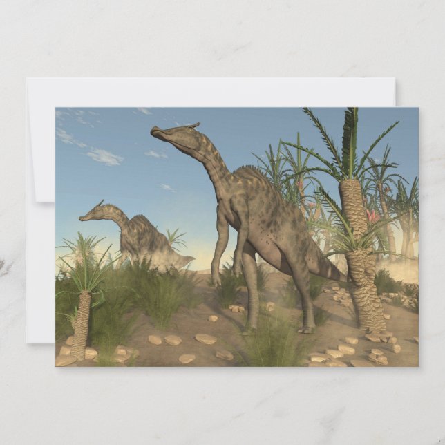 Carte Dinosaures saurolophus - rendu 3D (Devant)