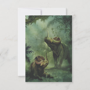 Carte Dinosaures vintages, Centrosaurus dans la jungle