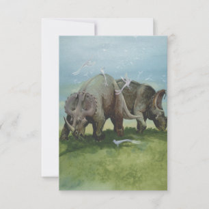 Carte Dinosaures vintages, Centrosaurus pâturage dans la