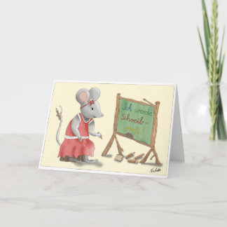 Carte d'inscription - Fille dessinée avec amour