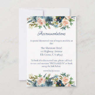 Carte d'insertion avec détails en aquarelle floral