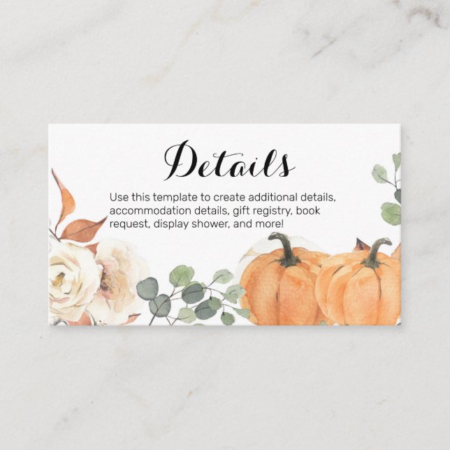 Carte d'insertion de Baby shower Floral Rustique C (Devant)