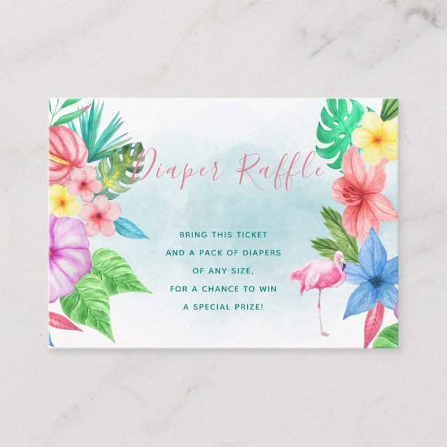 Carte d'insertion de baby shower tropical de tombo (Devant)