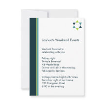 Carte d'insertion de Bar Mitzvah Modern Star
