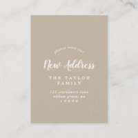 Carte d'insertion de changement d'adresse brossé T