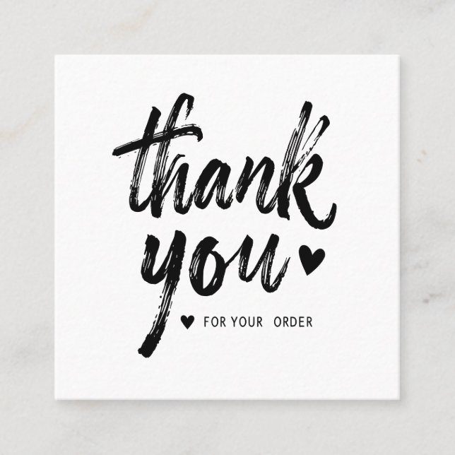 Carte d'insertion de commande Merci (Devant)