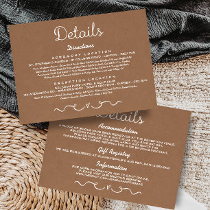 Carte d'insertion de détails mariage   Rustic Coun