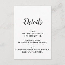 Carte d'insertion de détails minimalistes sur la r