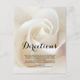 Carte d'insertion de directions de mariage florale