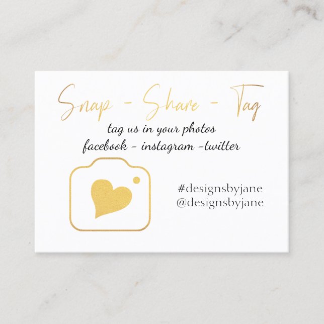 Carte d'insertion de la balise Snap Share Small Bu (Devant)