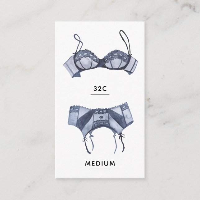 Carte d'insertion de la taille de la lingerie nupt (Devant)