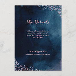 Carte d'insertion de mariage floral brun de la mar