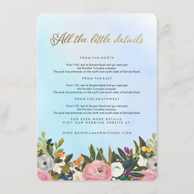 Carte d'insertion de Mariage Floral Dream Garden (Devant)