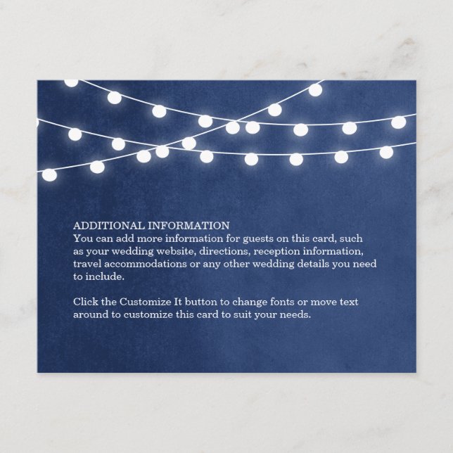 Carte d'insertion de Mariage Marine Blue String Li (Devant)