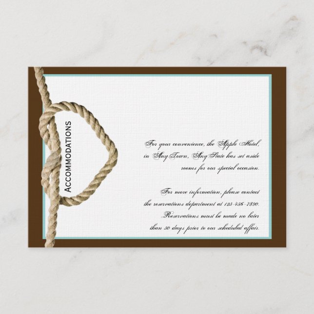 Carte d'insertion de Mariage occidental de noeud d (Devant)