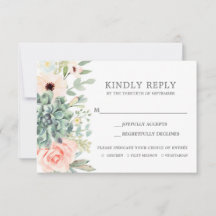 Carte d'insertion de mariage RSVP Succulente