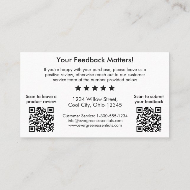 Carte d'insertion de Merci de code QR double minim (Dos)