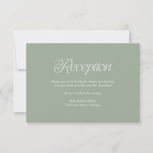Carte d'insertion de réception de mariage minimali (Devant)