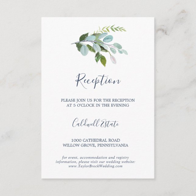 Carte d'insertion de réception de verdure d'été (Devant)