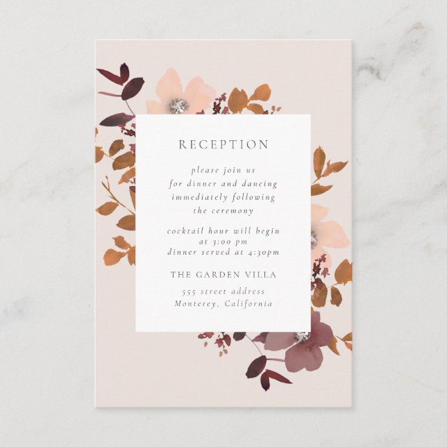 Carte d'insertion de réception Garden Love (Devant)