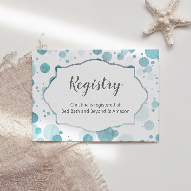 Carte d'insertion de registre, Baby shower garçon  (Créateur téléchargé)