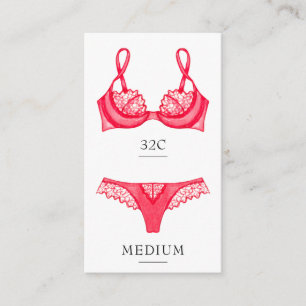 Carte d'insertion de taille de lingerie