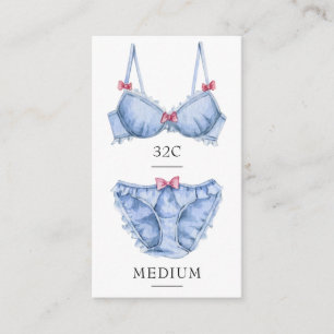 Carte d'insertion de taille de lingerie bleu fémin