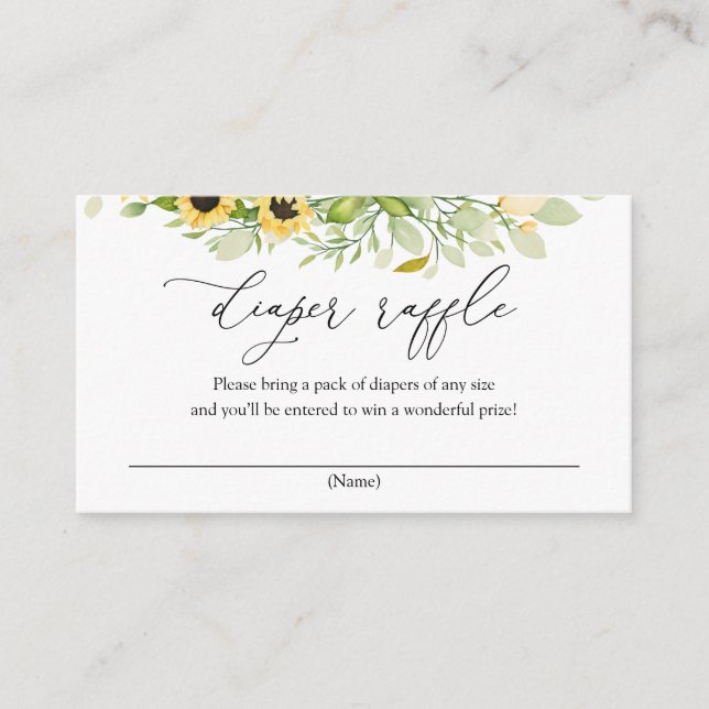 Carte d'insertion du chapeau de tournesol (Devant)