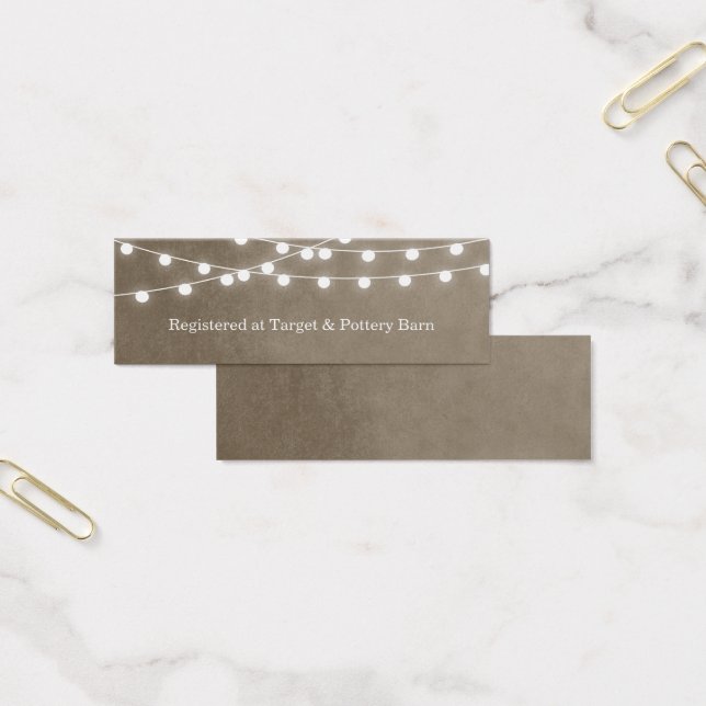 Carte d'insertion du Mariage Taupe String Lights (Bureau)