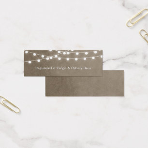 Carte d'insertion du Mariage Taupe String Lights