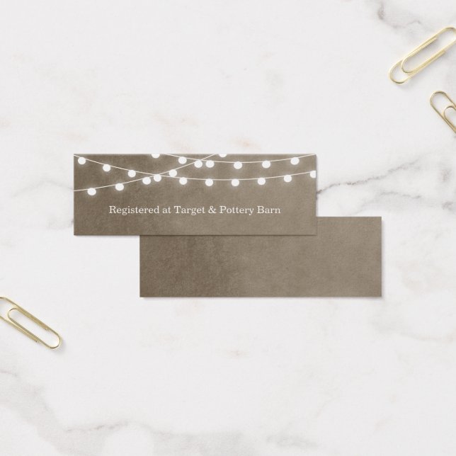 Carte d'insertion du Mariage Taupe String Lights (Bureau)