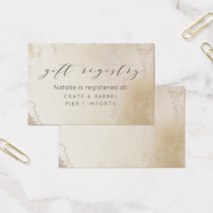 Carte d'insertion du registre cadeau Ombre Yellow