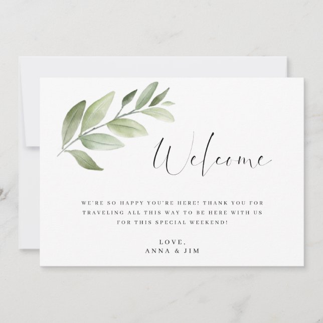 Carte d'insertion du sac de bienvenue mariage (Devant)