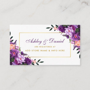 Carte d'insertion Floral Purple Gold Mariage