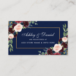 Carte d'insertion mariage Burgundy Floral