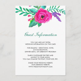 Carte d'insertion Mariage Florals frais