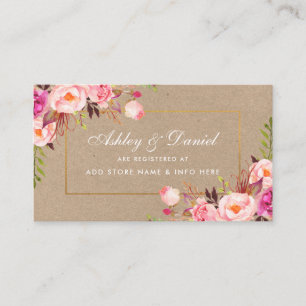 Carte d'insertion mariage Kraft Pink Blush Gold Re