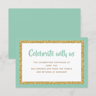Carte d'insertion Mint Green & Gold Parties scinti