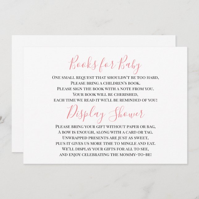 Carte d'insertion pour bébé rose Brown fille écran (Devant / Derrière)