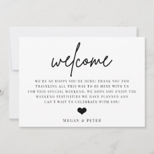 Carte d'insertion pour le sac de bienvenue de mari