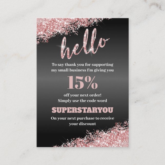 Carte d'insertion professionnelle Black Rose Gold  (Devant)