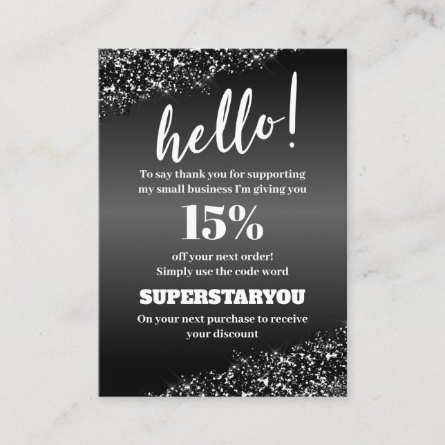 Carte d'insertion professionnelle en noir blanc Me (Devant)